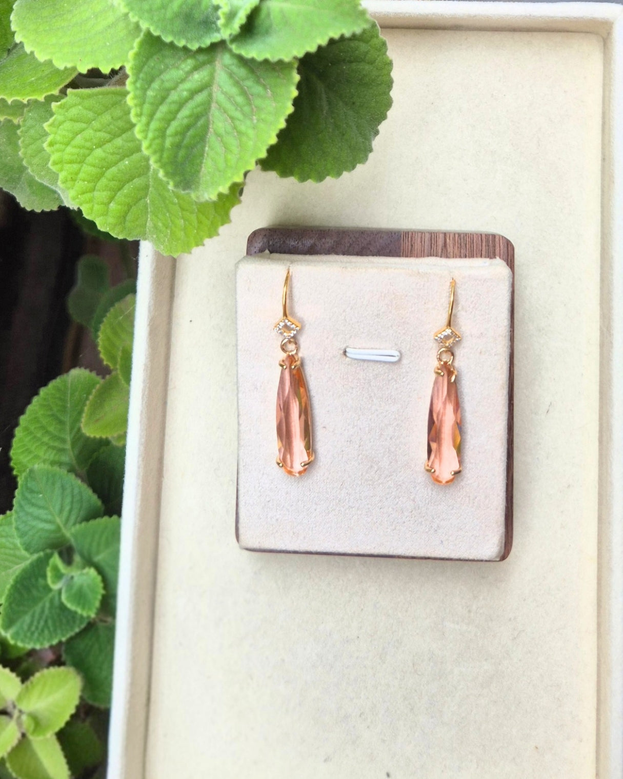 Peach Teardrop Earring