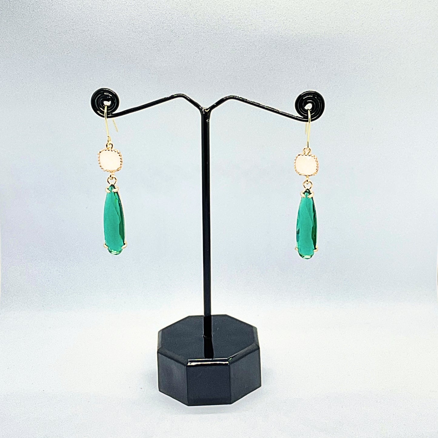 White Green Earrings