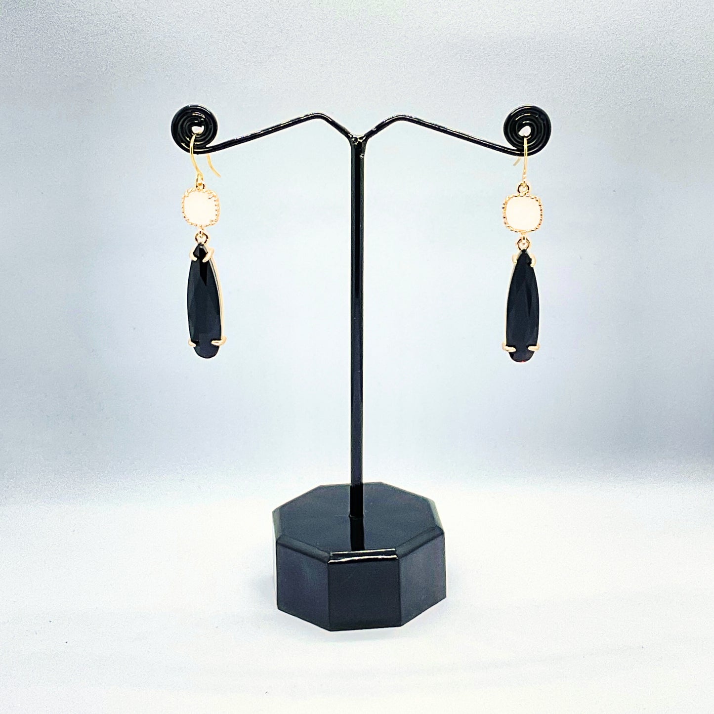 White Black Earrings