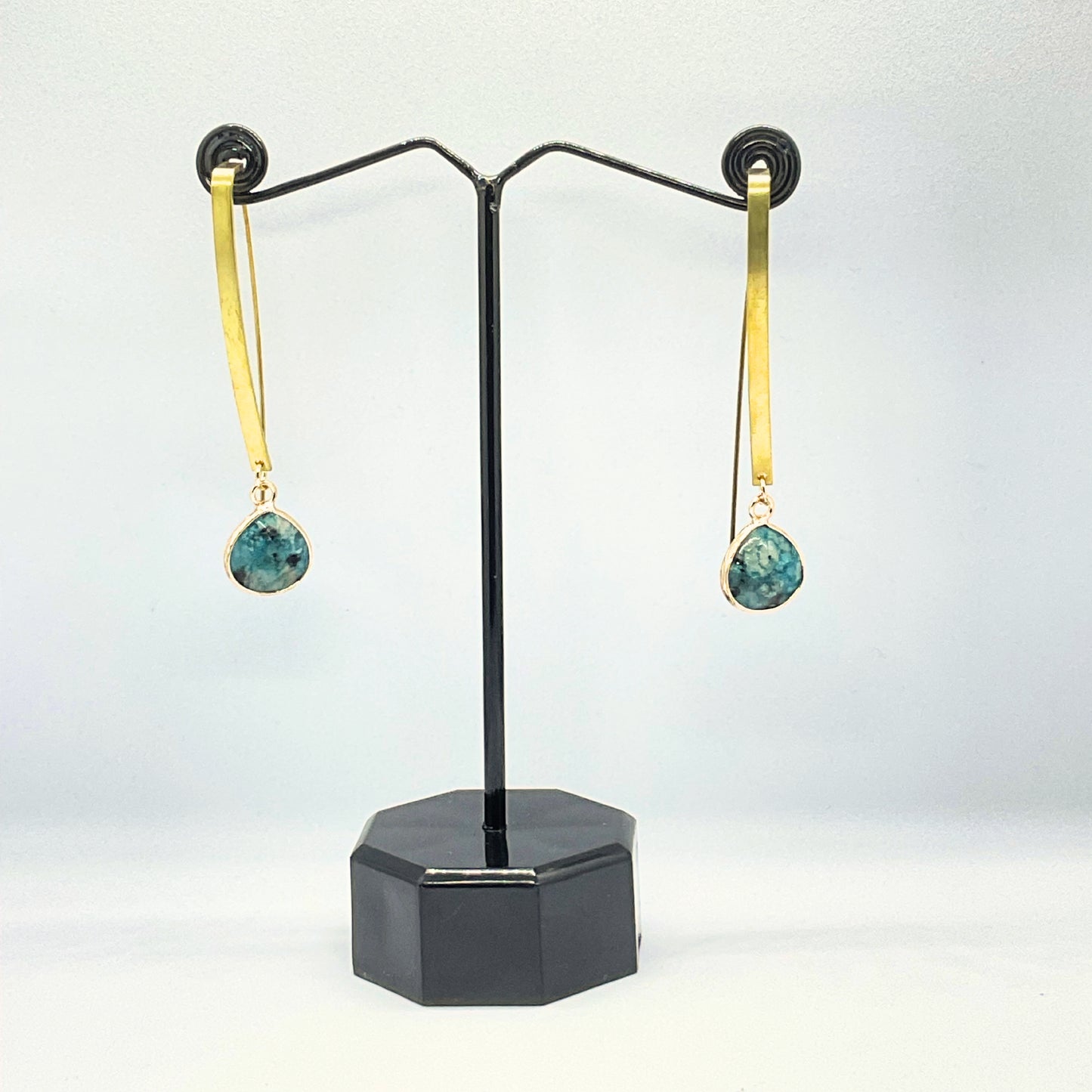 Tear Drop Blue Jade Earrings