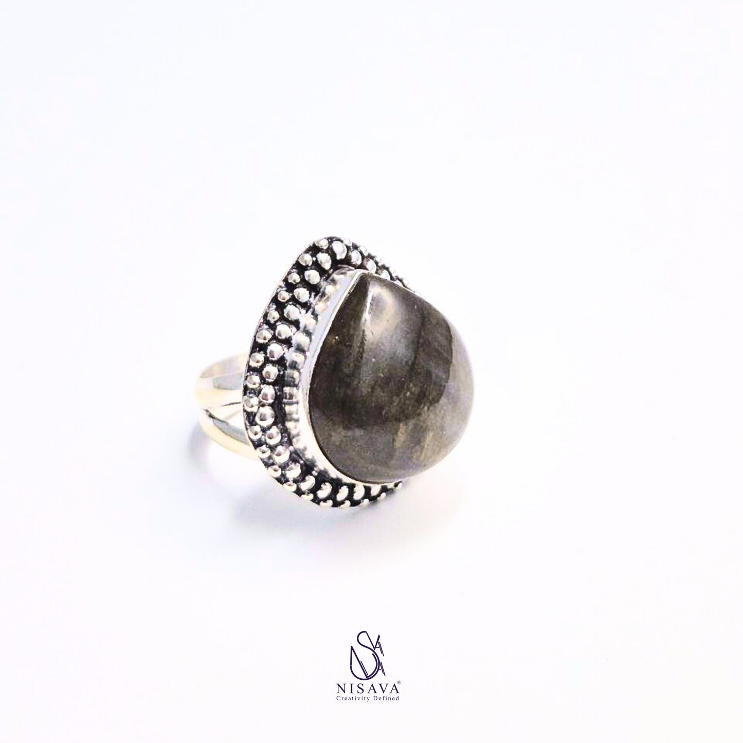 925 Silver plated Ring Size US 8 with Labradorite Stone