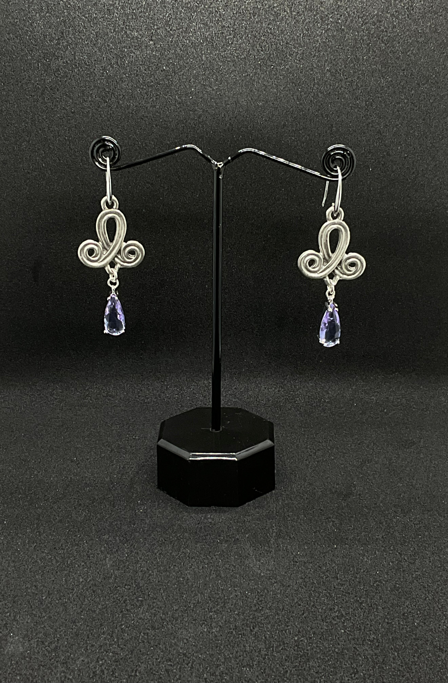 Lavender Crystal Drop Earrings