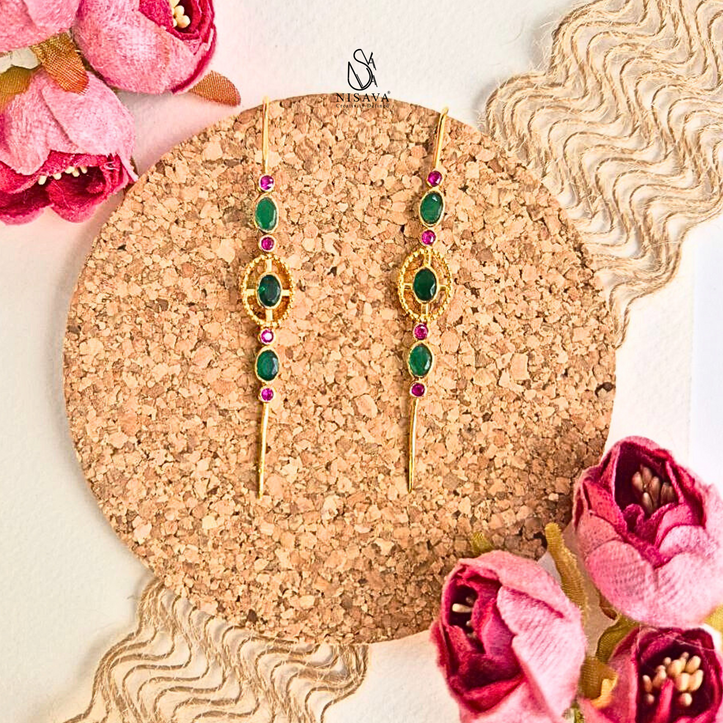 Flora 925 Silver with Gold Plated Earpins