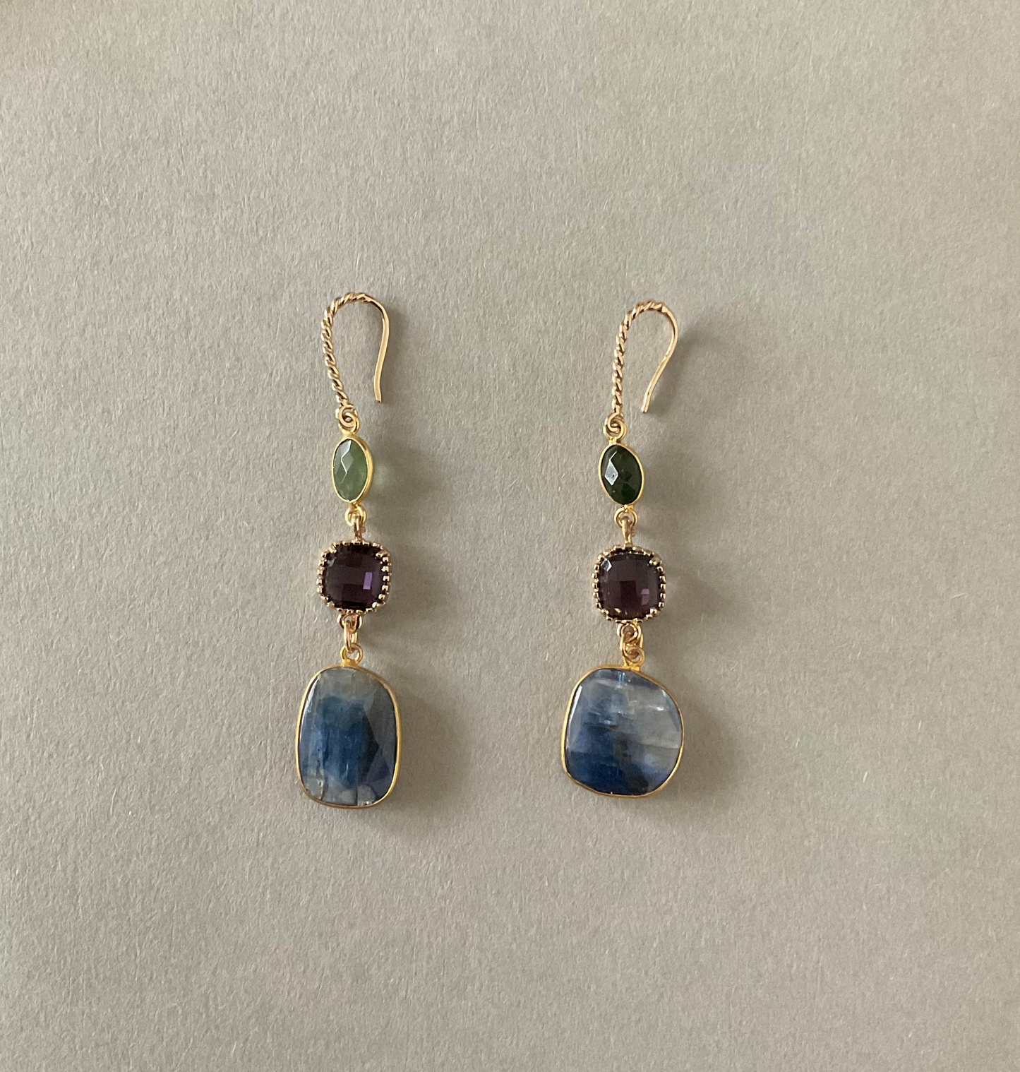 Mismatch Kyanite Tourmaline Crystal Earring