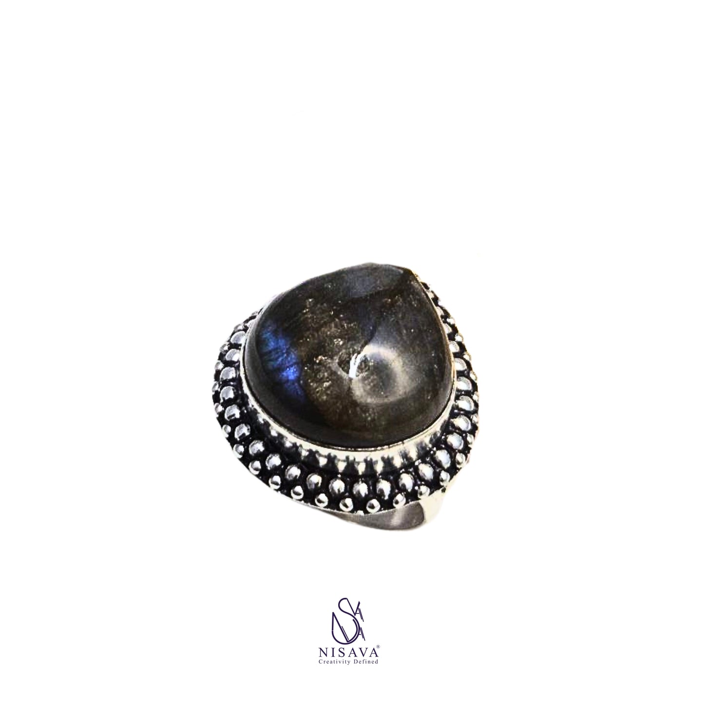 925 Silver plated Ring Size US 8 with Labradorite Stone