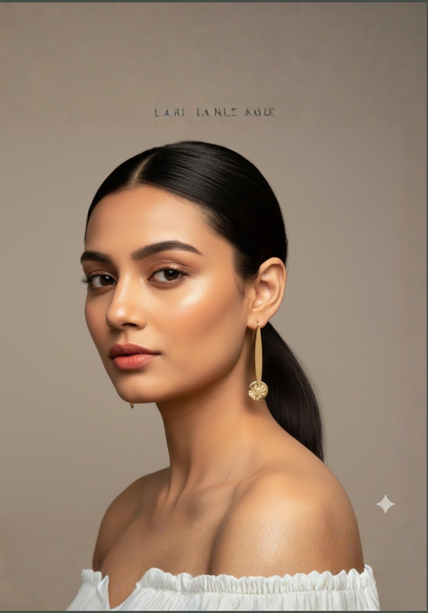 Circle charm long hoops