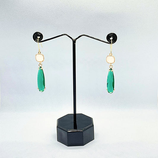 White Green Earrings