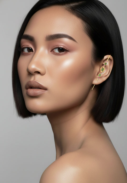 Flora 925 Silver with Gold Plated Earpins