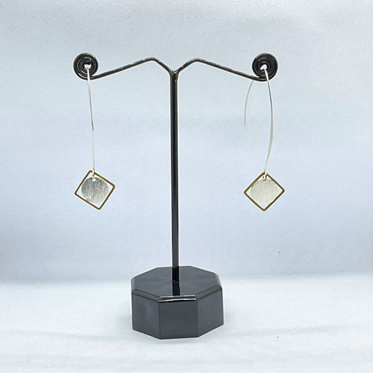 Circle Square Charm Earrings