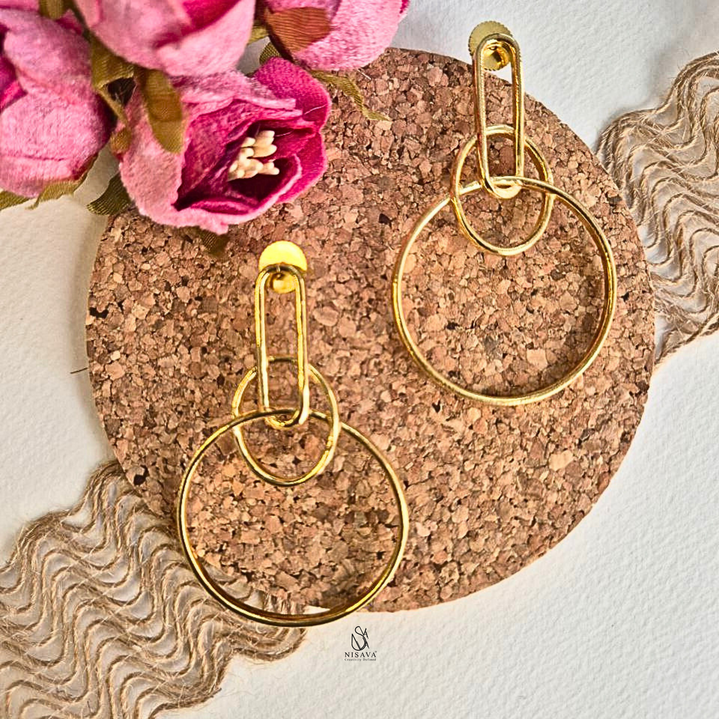 Long Circle Earrings