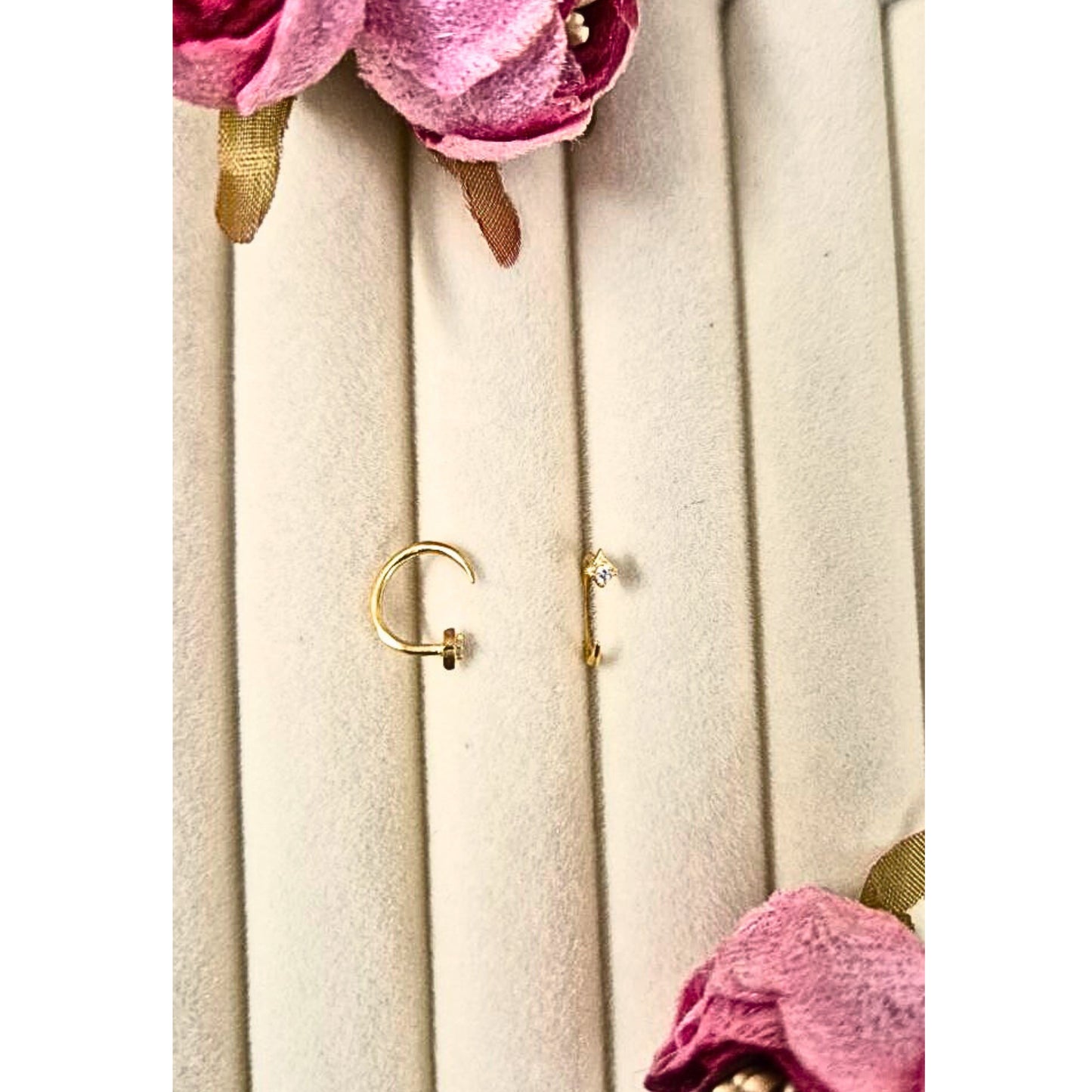 Star Gold plated 925 Silver Earrings Huggers