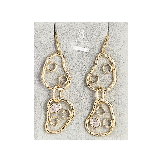 Amoeba Gold Plated Brass Earring