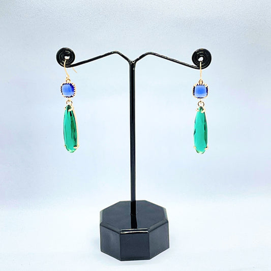 Navy Green Earring