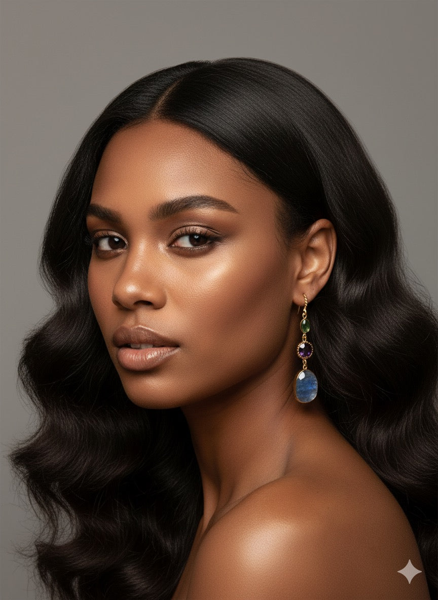 Mismatch Kyanite Tourmaline Crystal Earring