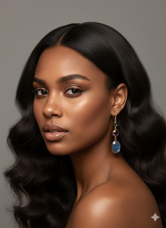 Mismatch Kyanite Tourmaline Crystal Earring