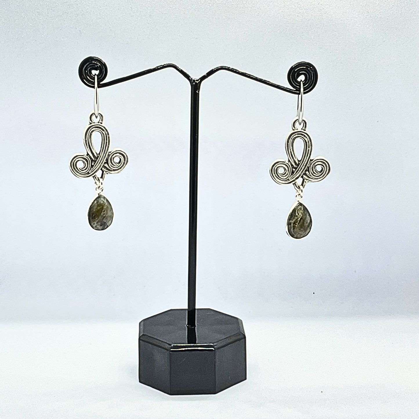 Labrodoite Silver Plated Earrings